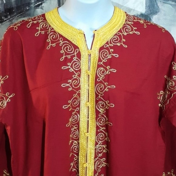 SOLD! Moroccan Embroidered Kaftan Abaya Plus - Picture 2 of 7